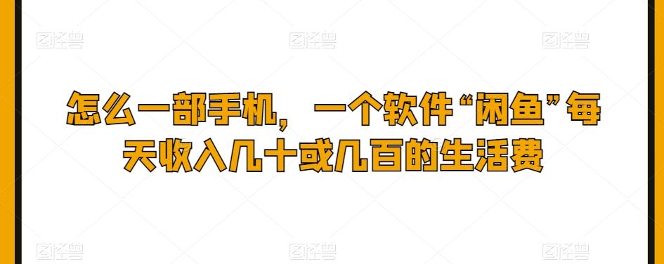 怎么一部手机，一个软件“闲鱼”每天收入几十或几百的生活费-星禾网创星球