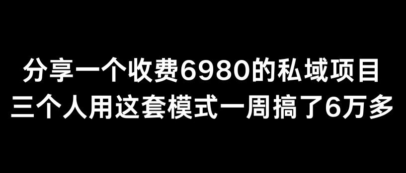 分享一个外面卖6980的私域项目三个人用这套模式一周搞了6万多【揭秘】-星禾网创星球
