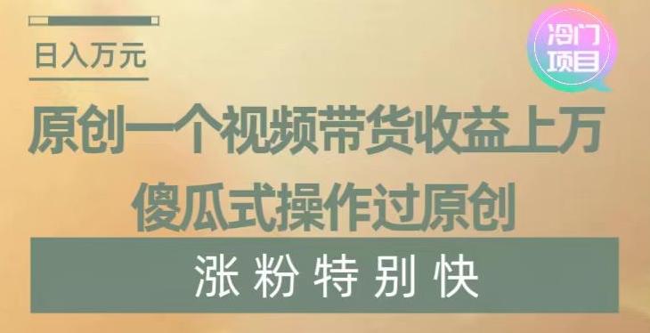 原创一个视频带货收益上万，傻瓜式操作过原创，几分钟做一个视频涨粉特别快【揭秘】-星禾网创星球