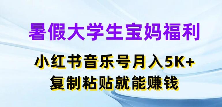 暑假大学生宝妈福利，小红书音乐号月入5000+，复制粘贴就能赚钱【揭秘】-星禾网创星球