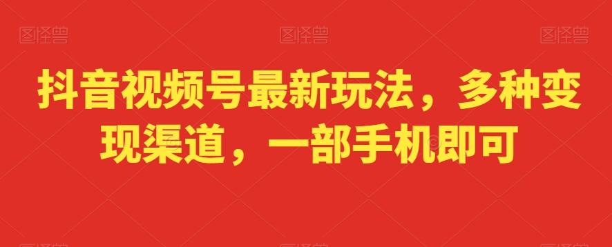抖音视频号最新玩法，多种变现渠道，一部手机即可-星禾网创星球
