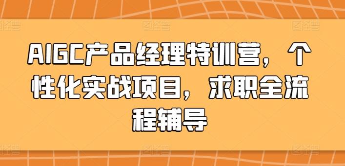 AIGC产品经理特训营，个性化实战项目，求职全流程辅导-星禾网创星球