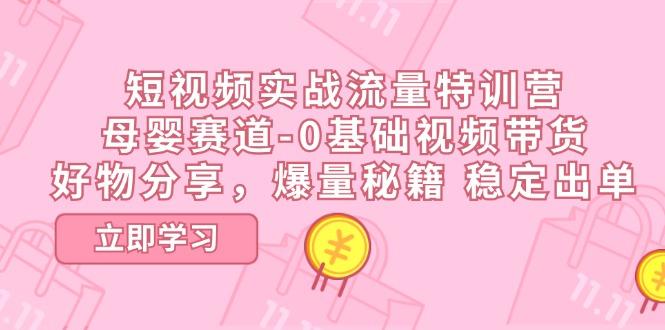 短视频实战流量特训营，母婴赛道-0基础带货，好物分享，爆量秘籍 稳定出单-星禾网创星球