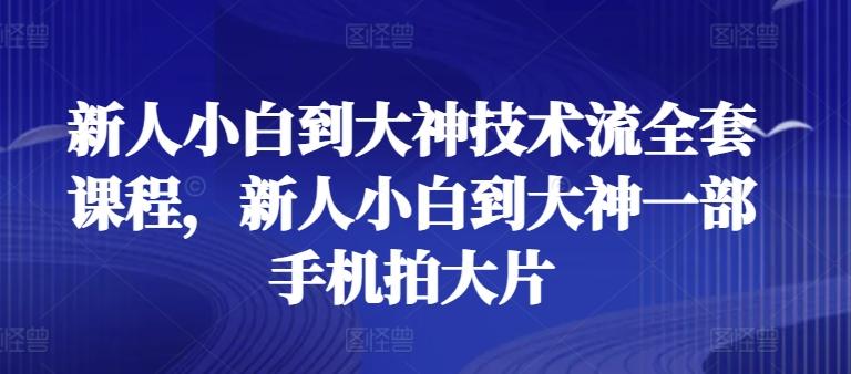 新人小白到大神技术流全套课程，新人小白到大神一部手机拍大片-星禾网创星球