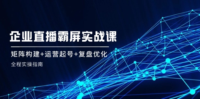 企 业 直 播 霸 屏实战课：矩阵构建+运营起号+复盘优化，全程实操指南-星禾网创星球