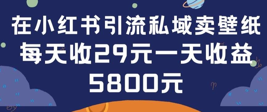 在小红书引流私域卖壁纸每张29元单日最高卖出200张(0-1搭建教程)【揭秘】-星禾网创星球
