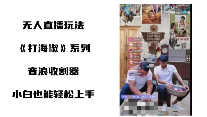 打海椒无人直播整蛊项目，小白轻松上手撸音浪收割器（教程+工具+素材）-星禾网创星球