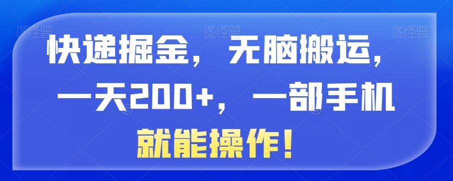 快递掘金，无脑搬运，一天200+，一部手机就能操作！-星禾网创星球