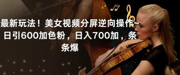 最新玩法！美女视频分屏逆向操作~日引600加色粉，日入700加，条条爆【揭秘】-星禾网创星球