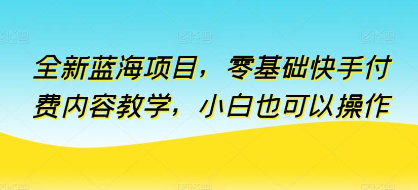 全新蓝海项目，零基础快手付费内容教学，小白也可以操作【揭秘】-星禾网创星球