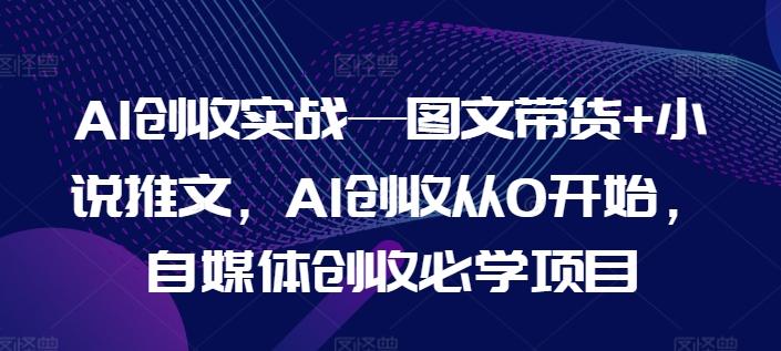 AI创收实战—图文带货+小说推文，AI创收从0开始，自媒体创收必学项目-星禾网创星球