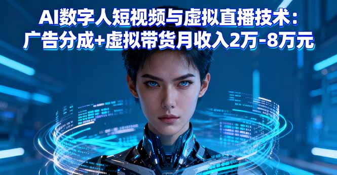 AI数字人短视频与虚拟直播技术：广告分成+虚拟带货月收入2万-8万元-星禾网创星球