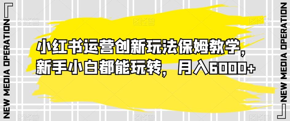 小红书运营创新玩法保姆教学，新手小白都能玩转，月入6000+【揭秘】-星禾网创星球