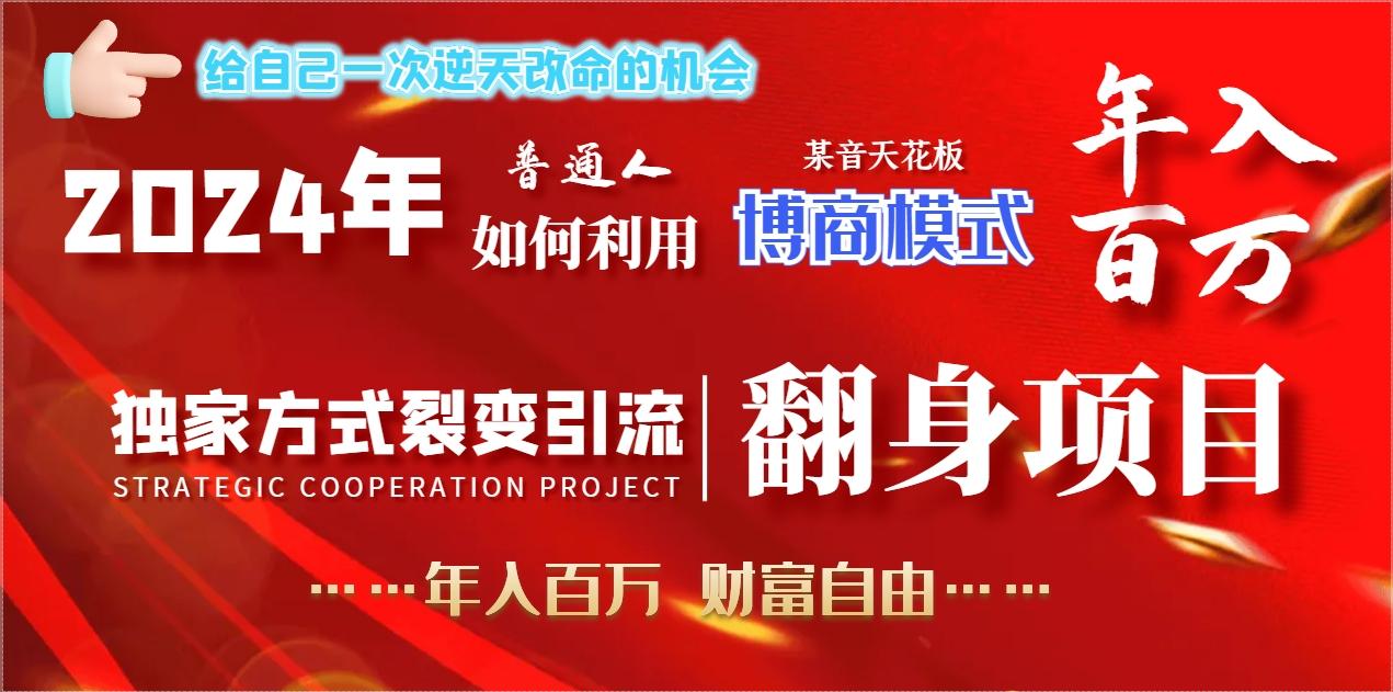 2024年普通人如何利用博商模式做翻身项目年入百万，财富自由-星禾网创星球