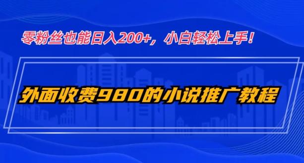 外面收费980的小说推广教程：零粉丝也能日入200+，小白轻松上手！-星禾网创星球