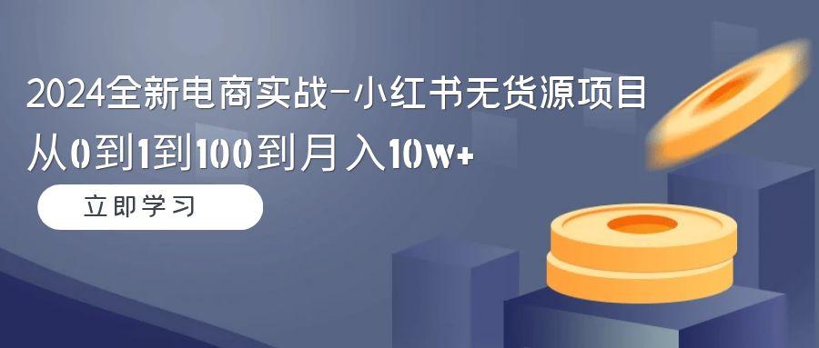 2024全新电商实战-小红书无货源项目：从0到1到100到月入10w+-星禾网创星球