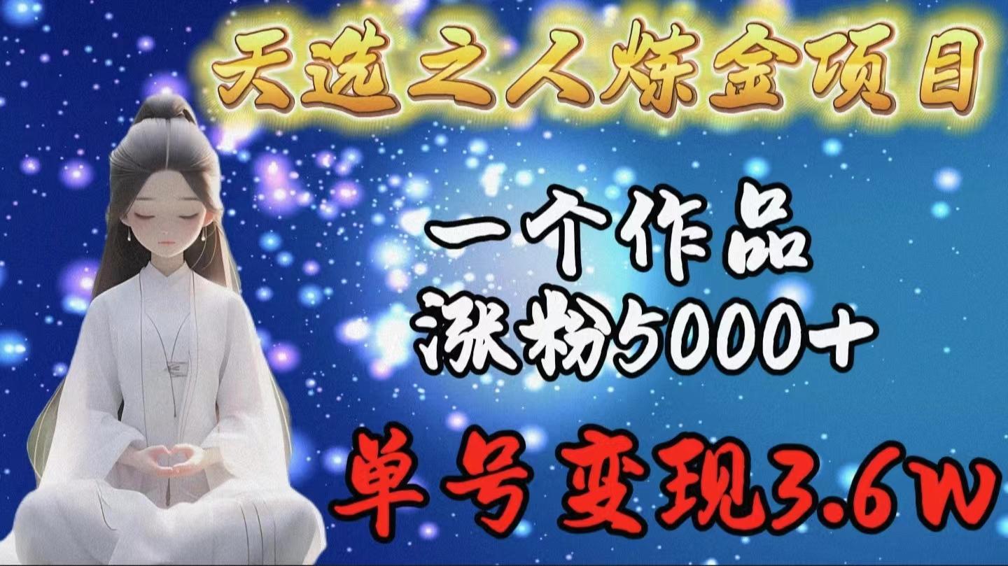(9693期)天选之人炼金项目，一个作品涨粉5000+，单号变现3.6w-星禾网创星球