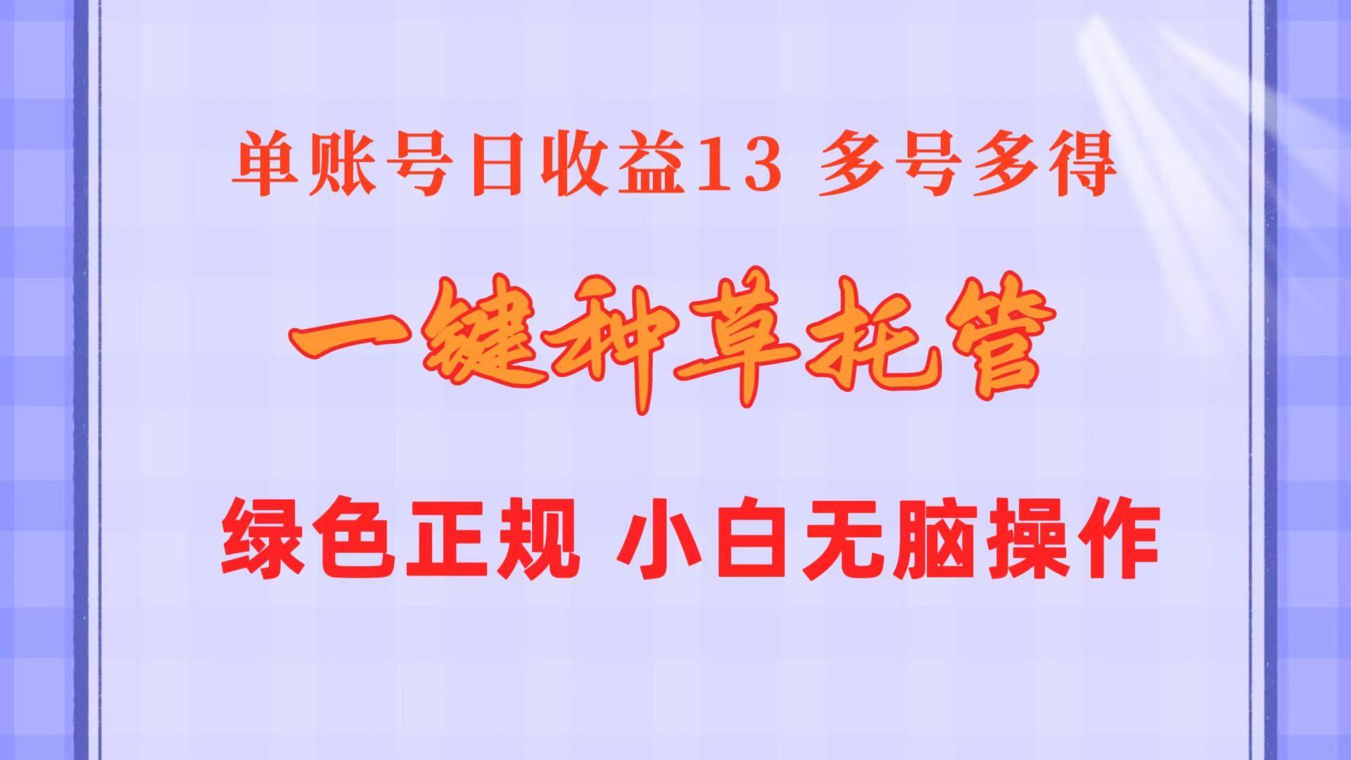 一键种草托管 单账号日收益13元  10个账号一天130  绿色稳定 可无限推广-星禾网创星球