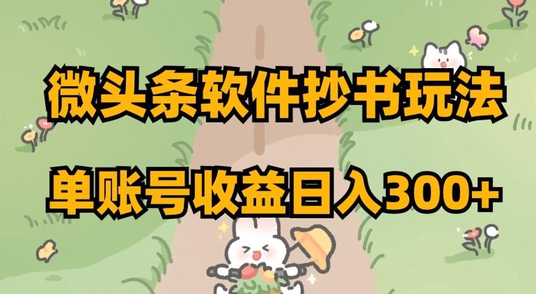 微头条软件抄书玩法，单账号收益日入300+【揭秘】-星禾网创星球