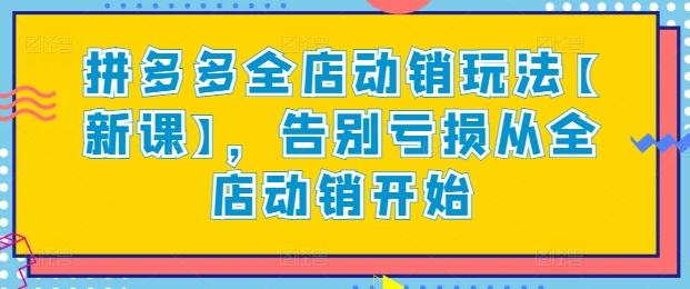 拼多多全店动销玩法【新课】，告别亏损从全店动销开始-星禾网创星球