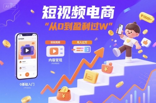 短视频电商：短视频变现从0到盈利过W-星禾网创星球