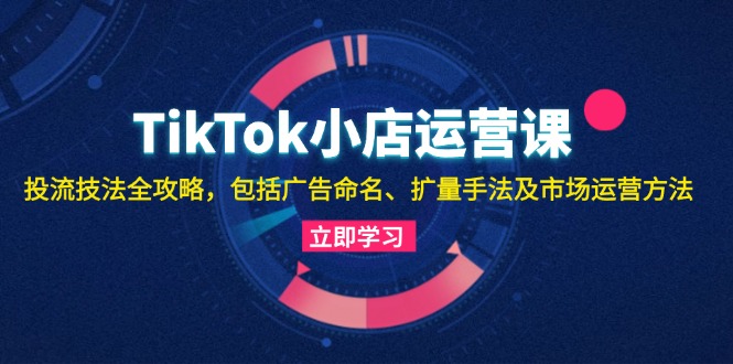 TikTok小店运营课：投流技法全攻略，包括广告命名 扩量手法及市场运营方法-星禾网创星球
