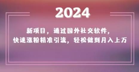 2024新项目，通过国外社交软件，快速涨粉精准引流，轻松做到月入上万【揭秘】-星禾网创星球