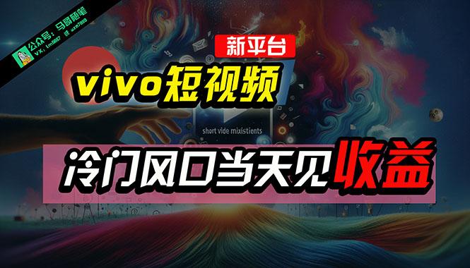 全新平台vivo短视频，新风口AI混剪无脑搬运，冷门风口当天见收益，7天...-星禾网创星球