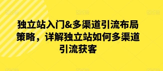 独立站入门&多渠道引流布局策略，详解独立站如何多渠道引流获客-星禾网创星球