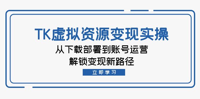 TK虚拟资料变现实操：从下载部署到账号运营，解锁变现新路径-星禾网创星球