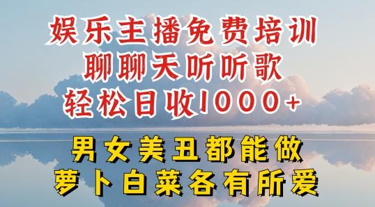 娱乐主播免费培训聊聊天听听歌轻松日收1K+，男女美丑都能做萝卜白菜各有所爱【揭秘】-星禾网创星球