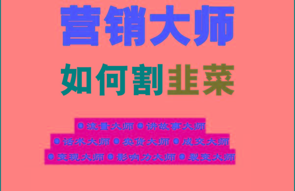 《营销大师如何割韭菜》禁止外传的大师绝学电子书-星禾网创星球