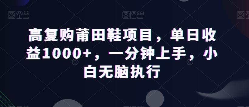 高复购莆田鞋项目，单日收益1000+，一分钟上手，小白无脑执行-星禾网创星球