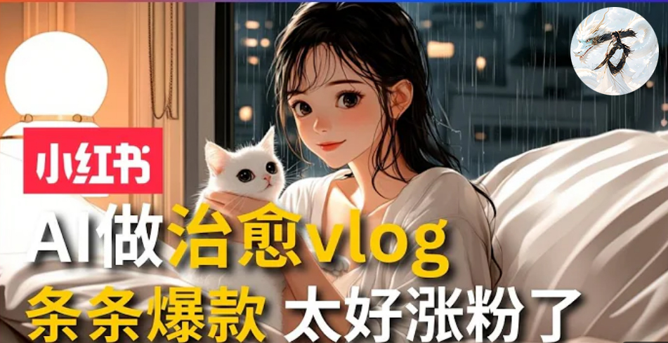 AI治愈系vlog动画视频，小红书1个月轻松涨粉破万，商单报价1500+日入2000+-星禾网创星球