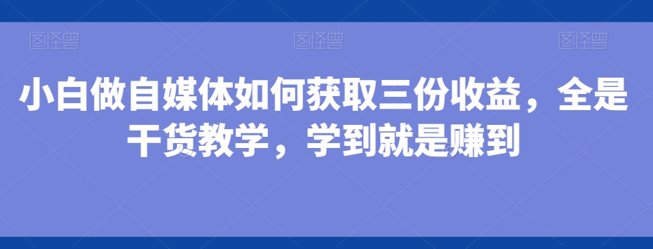 小白做自媒体如何获取三份收益，全是干货教学，学到就是赚到-星禾网创星球
