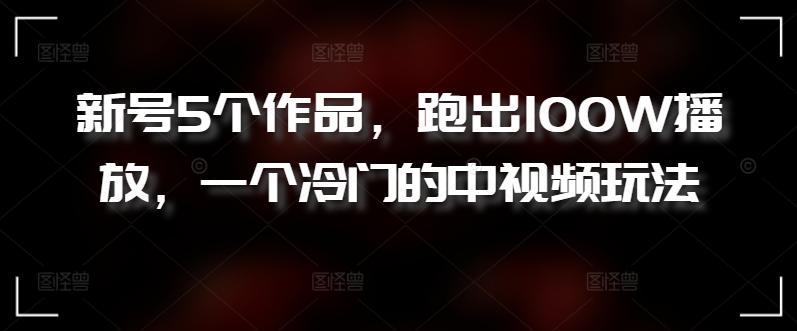 新号5个作品，跑出100W播放，一个冷门的中视频玩法【揭秘】-星禾网创星球