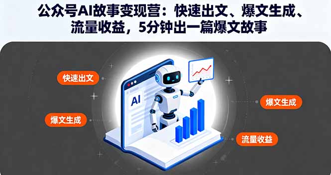 公众号AI故事变现营：快速出文、爆文生成、流量收益，5分钟出一篇爆文故事-星禾网创星球