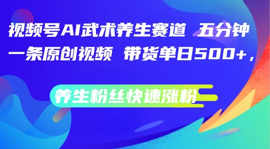 视频号AI武术养生赛道，五分钟一条原创视频，带货单日几张，养生粉丝快速涨粉【揭秘】-星禾网创星球