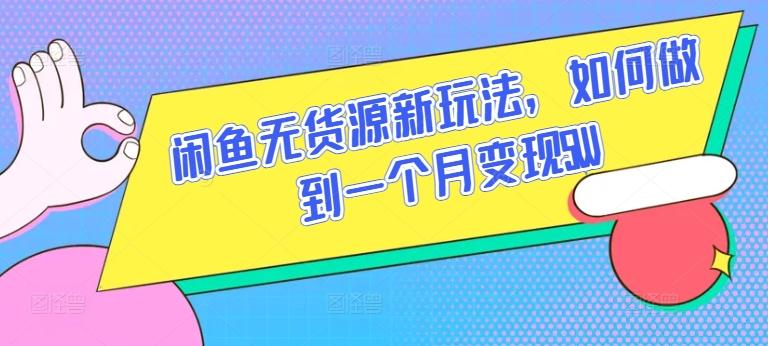闲鱼无货源新玩法，如何做到一个月变现5W【揭秘】-星禾网创星球