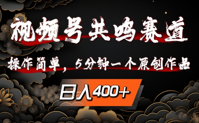 视频号共鸣赛道，操作简单，5分钟1个原创作品，日入几张【揭秘】-星禾网创星球