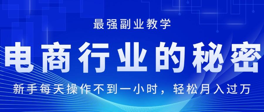 电商行业的秘密，新手每天操作不到一小时，月入过万轻轻松松，最强副业...-星禾网创星球