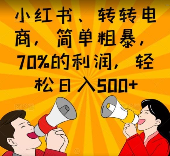 小红书、转转电商，简单粗暴，70%的利润，轻松日入500+-星禾网创星球