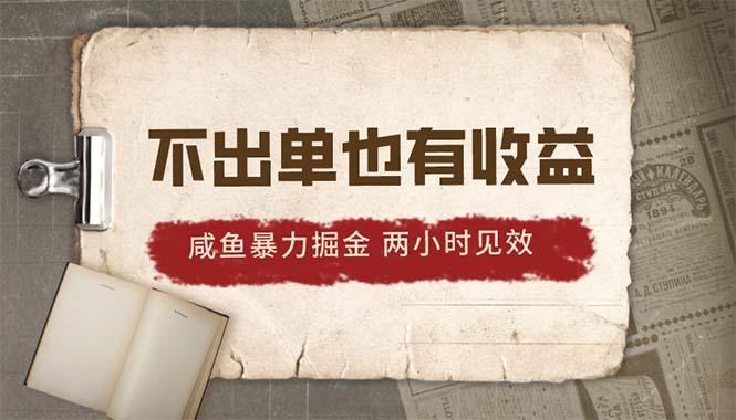 2024咸鱼暴力掘金，不出单也有收益，两小时见效，当天突破500+-星禾网创星球
