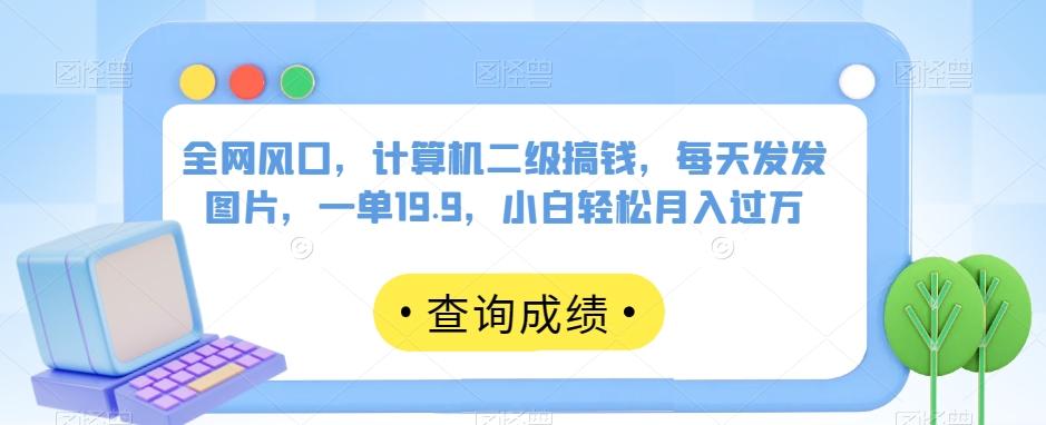 全网风口，计算机二级搞钱，每天发发图片，一单19.9，小白轻松月入过万【揭秘】-星禾网创星球