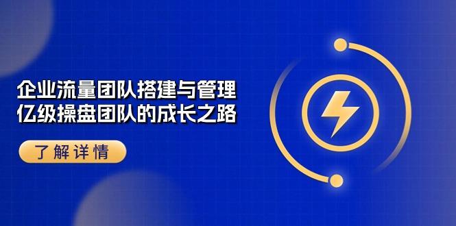 企业 流量团队-搭建与管理，亿级 操盘团队的成长之路(28节课-星禾网创星球