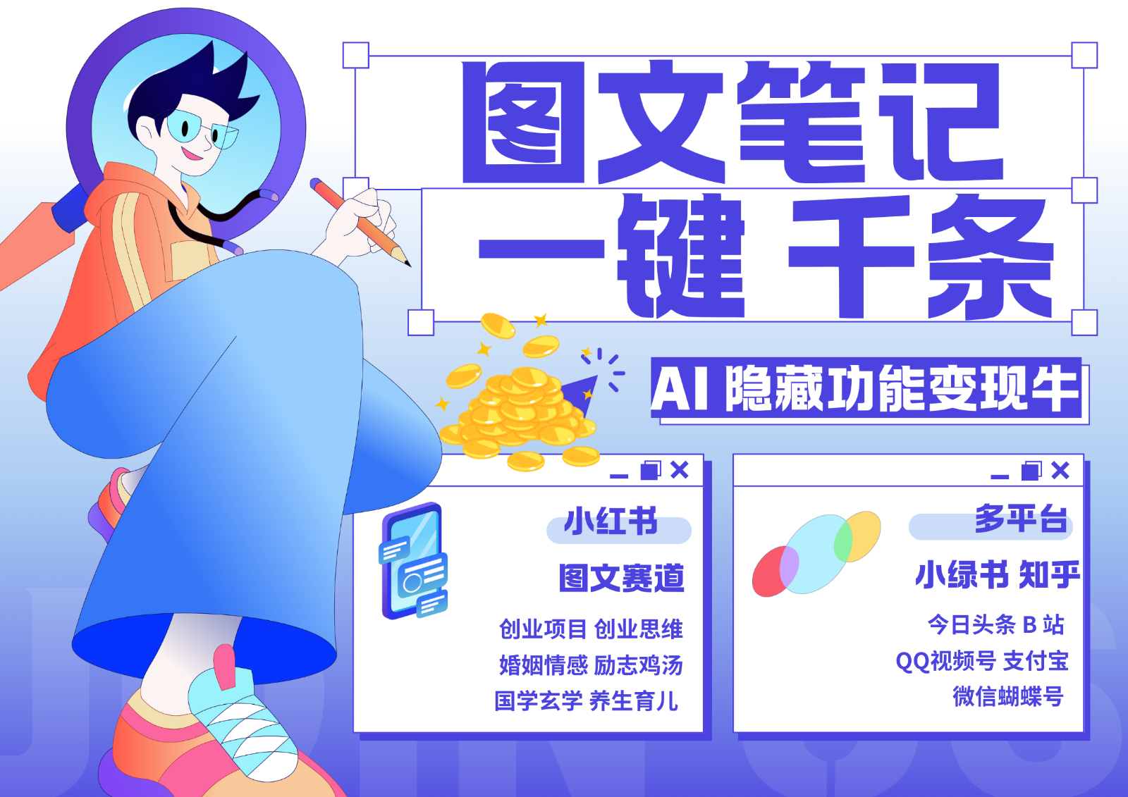 1键生成数千条图文 创业国学 秒生笔记 小红书小绿书图文 轻松引流 变现30000+-星禾网创星球