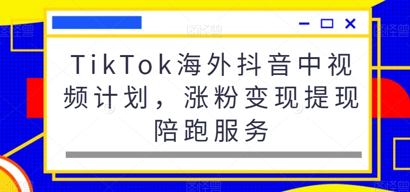 TikTok海外抖音中视频计划，涨粉变现提现陪跑服务-星禾网创星球