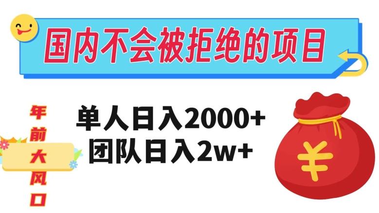 在国内不怕被拒绝的项目，单人日入2000，团队日入20000+【揭秘】-星禾网创星球