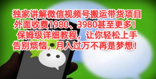 独家讲解微信视频号搬运带货项目，保姆级详细教程-星禾网创星球