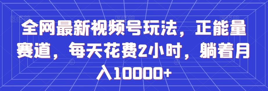 全网最新视频号玩法，正能量赛道，每天花费2小时，躺着月入10000+【揭秘】-星禾网创星球
